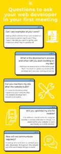 Infographic - Questions to ask your web developer in your first meeting